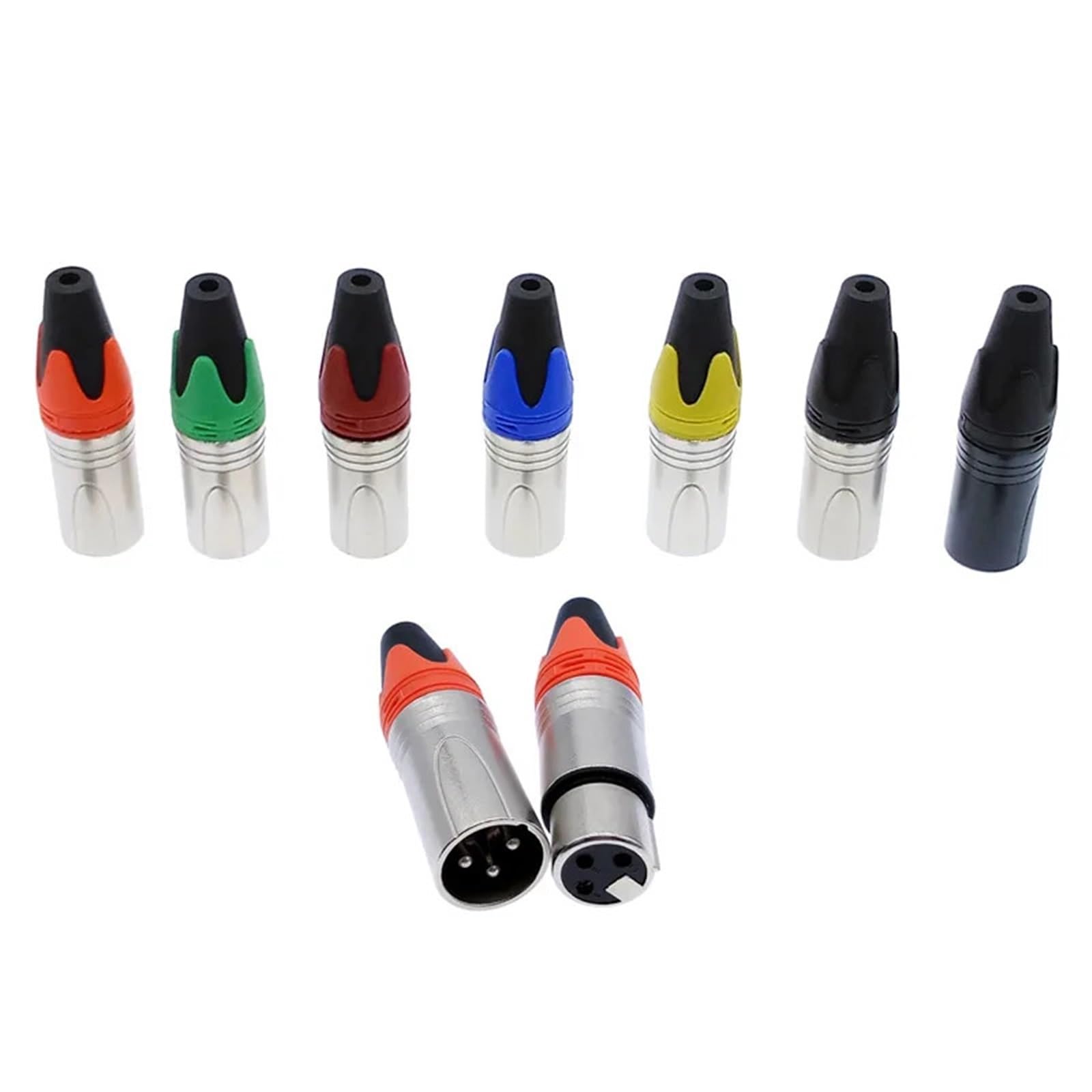 XLR-Stecker, Mikrofon, 3-poliger Audio-Stecker, Lautsprecher, Stecker und Buchse, Farb-Mikrofon-Anschluss, 1 Stück (schwarzer Stecker)