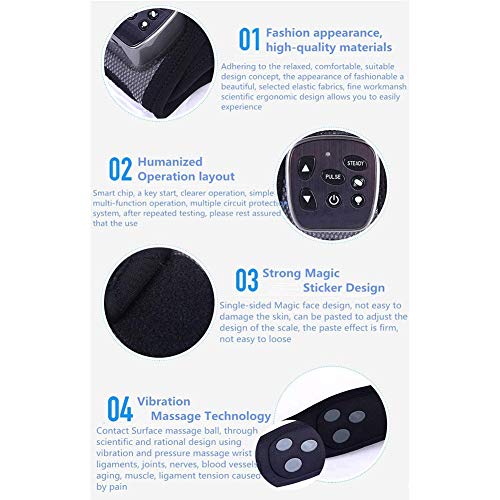 Masseur de poignet chauffant et vibrant rechargeable