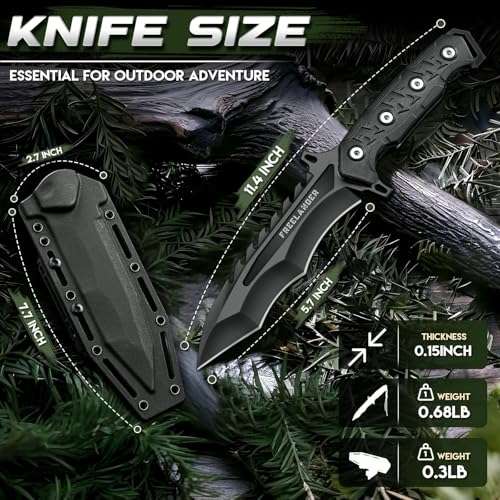 Freelander Survival Messer, Full Tang Messer Feststehendes aus D2 Stahl – Ansicht 5
