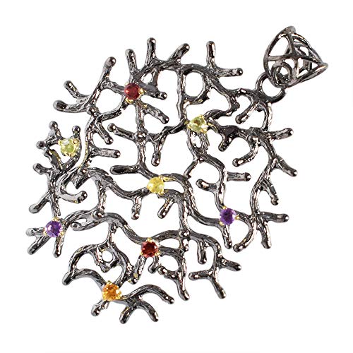 Idée cadeau femme : pendentif de créateur en argent 925 et quartz RI-3992