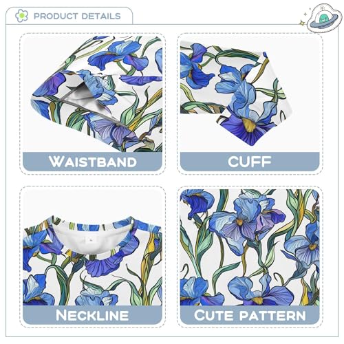 JUNZAN Cartoon Iris White Little Girls Sweatshirts Hoodies Crewneck Hoodie for Boys Athletic 4T3