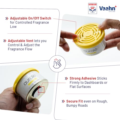 Image of HP Vaahn Lemon Air Freshener for Dashboard & Car Interior | Gel Based Car Perfumes | Deodorizer for Dashboards & Vents | Premium Auto Interior Fragrance | Long-Lasting & Refreshing Fragrance