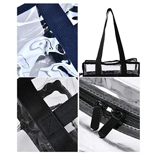 menolana Bolsa Transparente em PVC Bolsa Transparente Bolsa com Zíper Segurança Evento Estádio - Pre