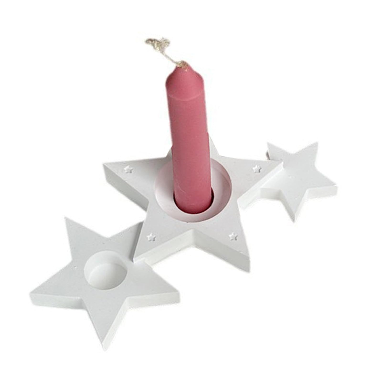 NEWFT Sturdy Silicone Candle Stand Mold With Three Interconnected Star Great For Handmade Candle Holder Creation