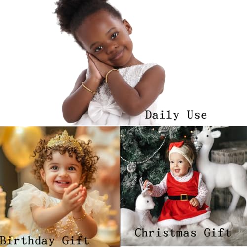 Ethlyn B154 2Pcs/Lot Baby Bracelet For Infant Girls Boys 18K Gold Plated Kids Baby Expandable Adjustable Bangles &Bracelets Birthday Christmas Gifts thumb #4