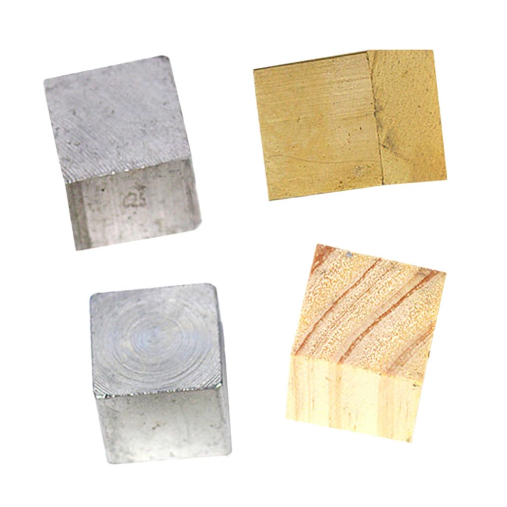 Bloques de Densidad de Cobre y Madera, Conjunto de 4 Prismas para Estudios de Física y Química en Secundaria