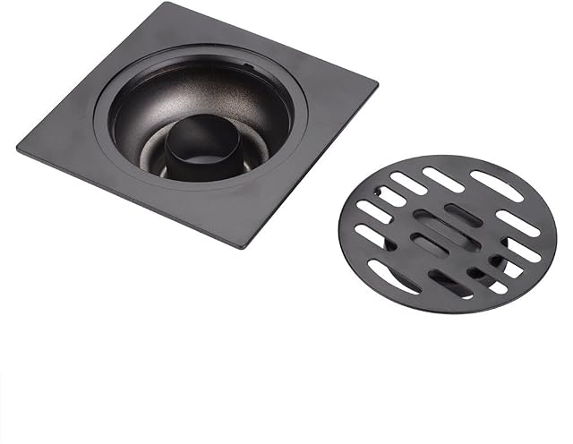 Zerodis Square Bathroom Floor Drain, Thickened Stainless Steel Shower Deodorizing Waste Floor Drain Anti-odor Waste Grate Strainer for Bathroom Shower Room Toilet Laundry Garden(Common Floor Drain)