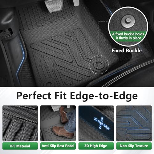 Cacartist Floor Mats Truck Bed Liner Compatible with Toyota Tundra 2022 2023 2024 2025 2026,Truck Bed Mat 5.5FT Bed (Only for CrewMax Cab) for Tundra Accessories TPE 3D All Weather Floor Liners by Cacartist - Image 3