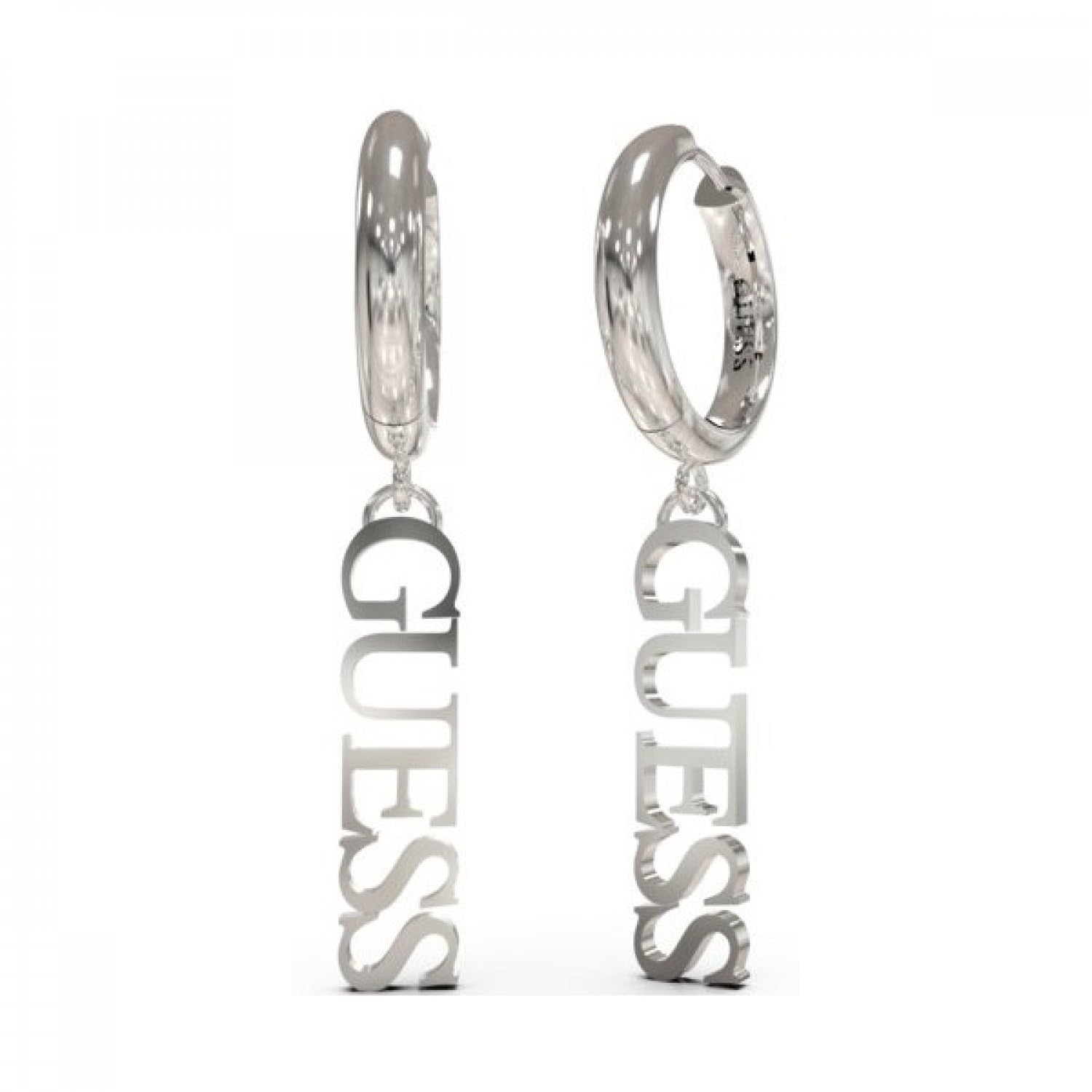 Pendientes Guess mujer UNDERWATER LOVE largos aro acero inoxidable plateado JUBE02312JWRHT-U
