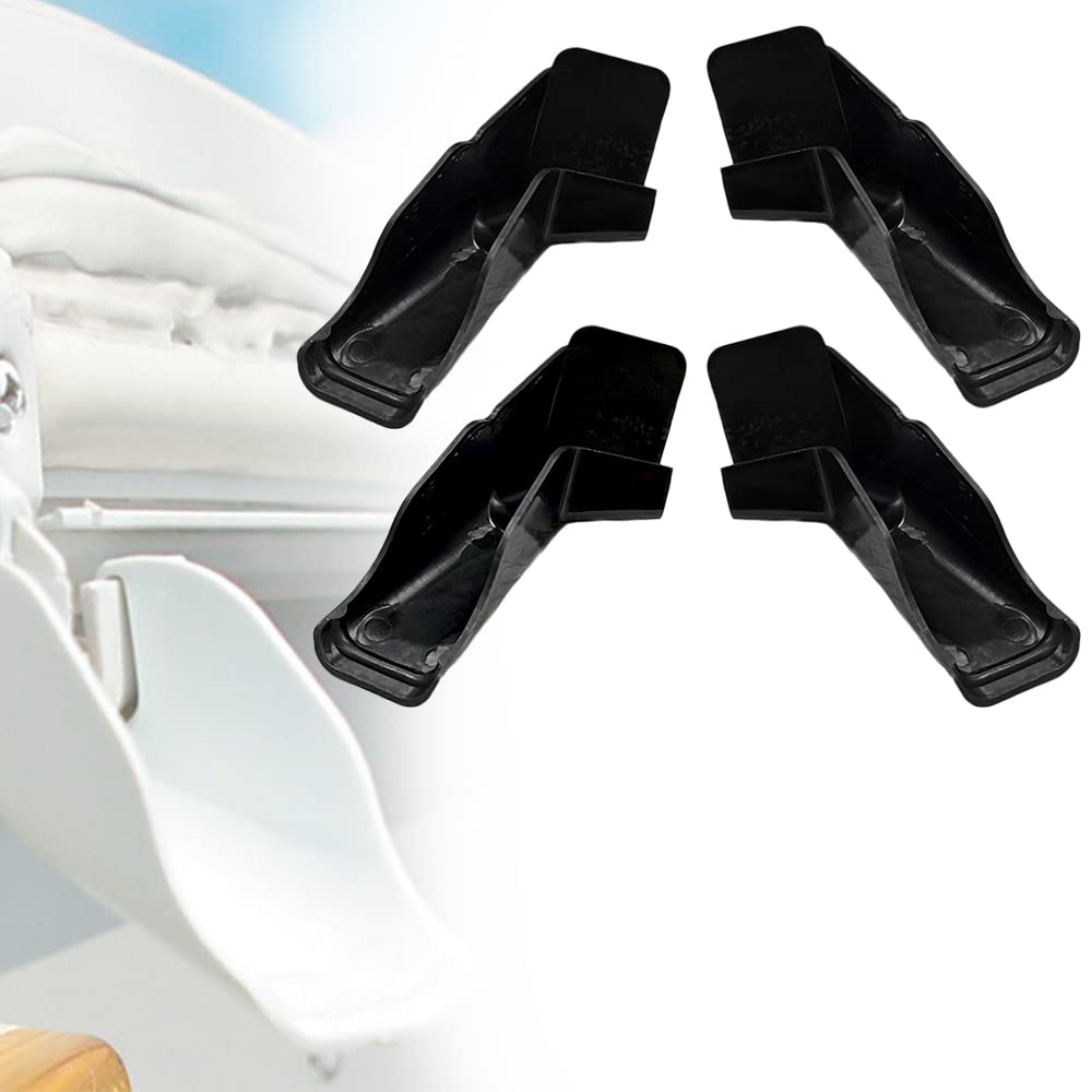 FCOUIID RV Rain Gutter Spouts with Extensions - Roof Rail Gutter Drain Protect Accessories for Van, Travel Trailer, 2 Left & 2 Right (Black)