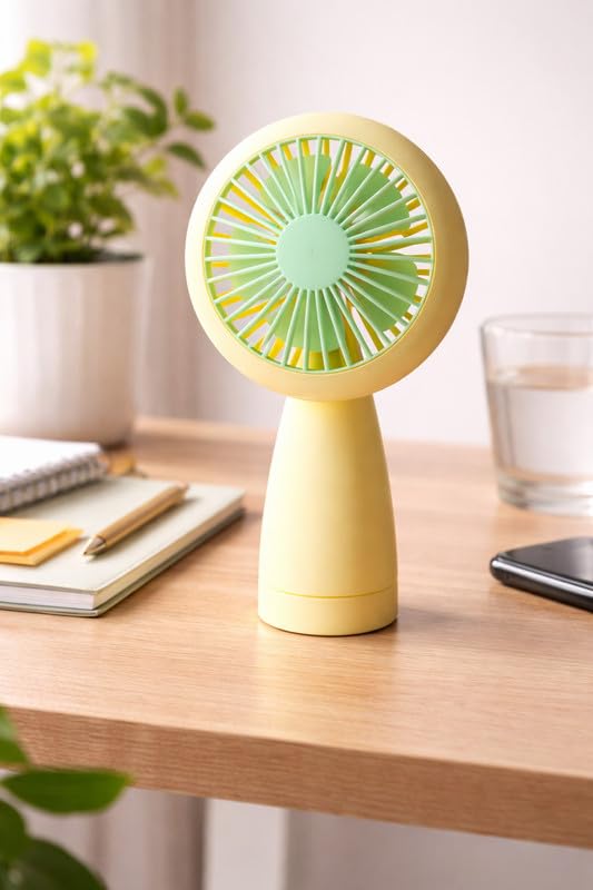 USB Rechargeable Mini Portable Fan with LED Light, 3 Speed Handheld & Desk Fan for Travel, Office, Bedroom, Makeup & Personal Cooling, Compact Small Fan-picture-29