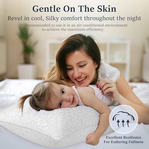 Image of COZSINOOR Bed Pillows Queen Size - Breathable Premium Down Alternative Pillows Set of 2 for Side, Back, and Stomach Sleepers Cooling Hotel Quality Fluffy Soft Microfiber Fill Skin-Friendly