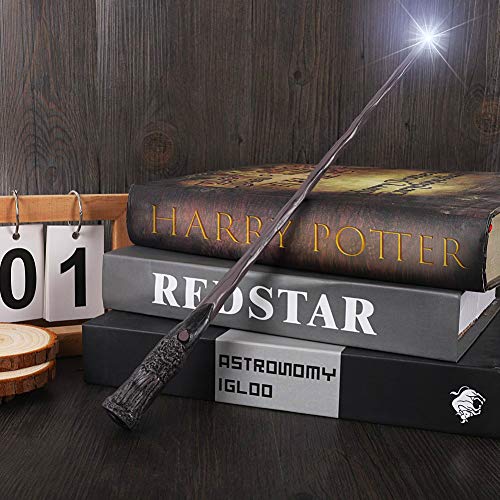 lohodo Magic Wizard Wand for Kids Light Up Witches Staff Handcrafted Illuminating Birthday Party Favors Halloween Costume Accessories Christmas Cosplay