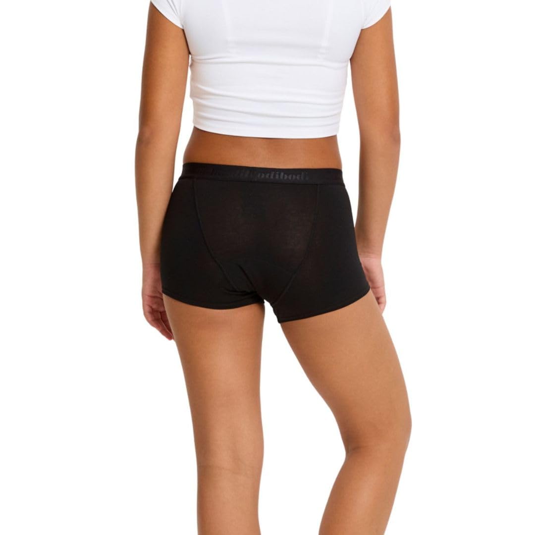 Modibodi Culotte Menstrual Niña Adolescente Flujo Medio Absorción 30ml Antifugas Reutilizable Ropa Interior Periodo Cómoda Transpirable Negro