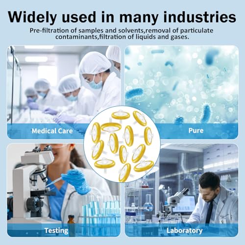 Image of Xin Tester 100 PCS Non-Sterile Syringe Filter MCE Membrane 25mm Diameter 0.22um Pore Size Hydrofilic Syringe Lab Filters