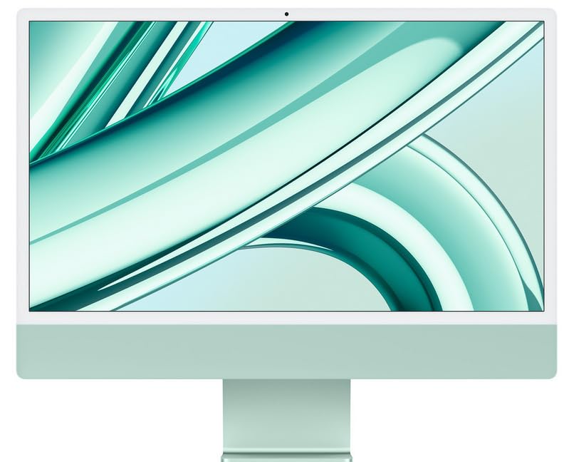 2023 Apple iMac avec Apple M3 Chip avec 8CPU and 10GPU (24-pouces, 8Go RAM, 256Go SSD Stockage, 2ports) Vert (Reconditionné)