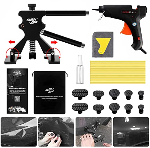 Fly5D Kit Débosselage sans Peinture, Outils Paintless de Réparation Carrosserie avec Dent Lifter, Pistolet à Colle et Bâton de Colle, pour Le Débosselage des Surfaces Métalliques Cover