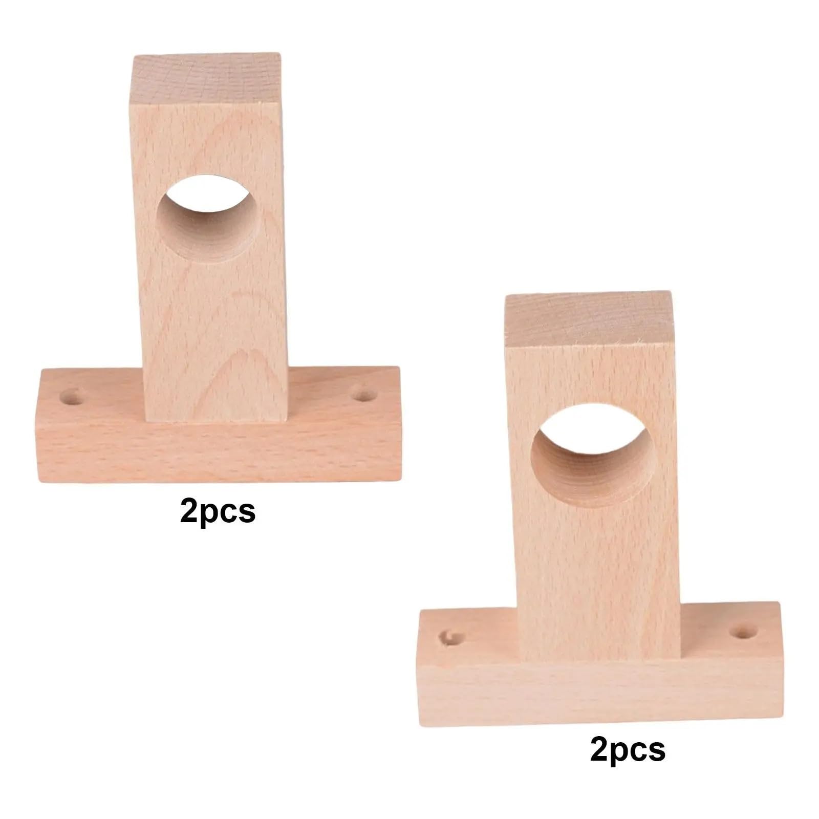 Support Tringle Rideaux 2X Embouts de Tringle à Rideau en Bois