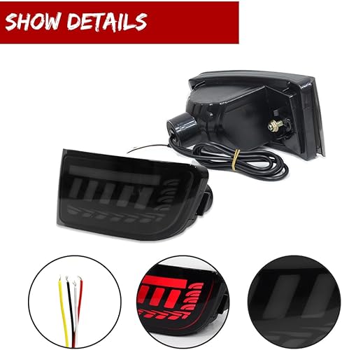 Miniatura 4 de KENRTIR Para Toyota 4Runner 2003-2005, 2002-2009 Toyota Land Cruiser Prado 120 Reflector de parachoques trasero señal de giro secuencial luces