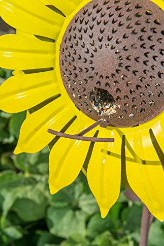Desert Steel 409-103 Sunflower Feeder – Metal Yard Art/Bird Seedfeeder, 42 x 14 x 14