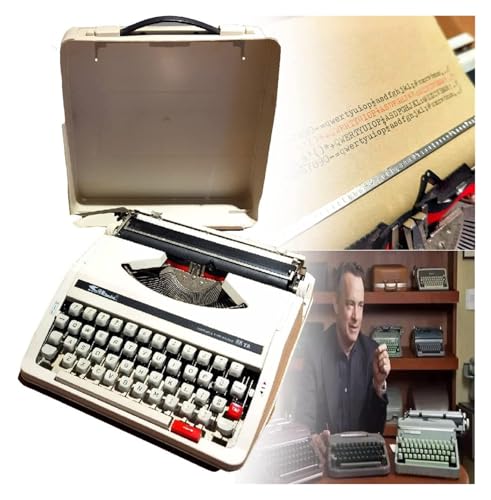 FXLUHAY Máquina de Escribir Manual Antigua, máquina de Escribir, Botones Flexibles portátiles, Escritura a Mano Clara, Regalo de colección Retro literaria,