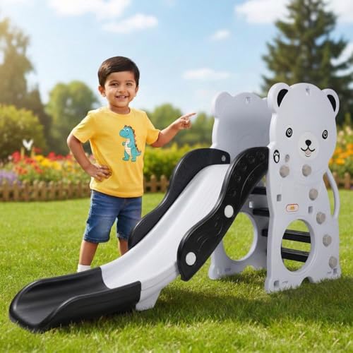 Image of Toyzone Panda Slide for Kids | Baby Play Slide | Indoor & Outdoor Kids Slide | Easy Assembly | Safe Rounded Design | BIS Certified | Made in India | Kids Slide for 2-12 Years, Upto 70 kgs