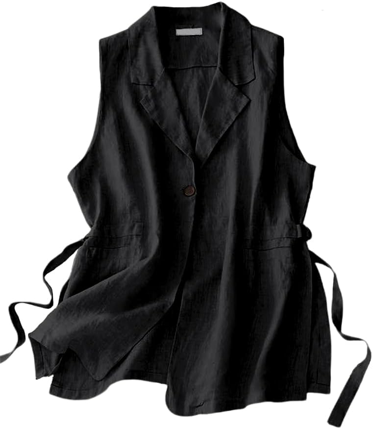 IDEALSANXUN Vest for Women Dressy Sleeveless Blazer Spring Summer Vest Tops Business Casual Outfits Office Work Clothes