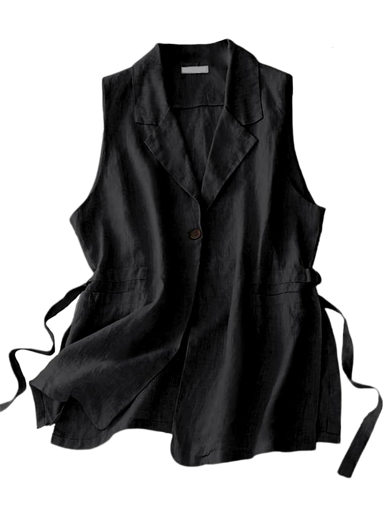 IDEALSANXUN Weste für Damen, elegant, ärmellos, Blazer, Frühling, Sommer, Weste, Tops, Business, Freizeit, Outfit, Büro, Arbeitskleidung