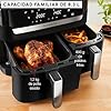 Moulinex Dual Easy Fry 8,3 L – Freidora de aire dual, ahorro energético de hasta 70%, capacidad de 5,2 L y 3,1 L, 7 programas, resultados crujientes, apto lavavajillas, recetario digital, EZ9018 #1