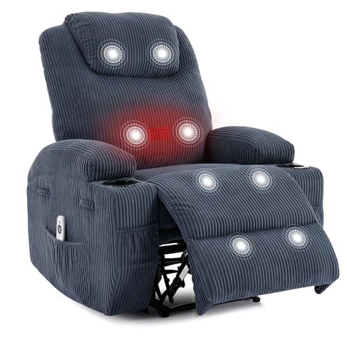 Sillón reclinable diseño neutro color azul miniatura 6