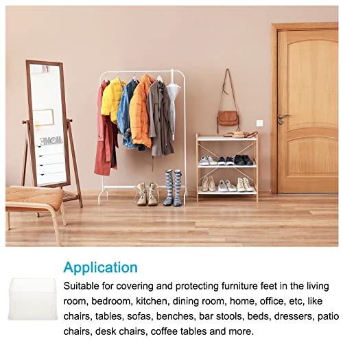 METALLIXITY Chair Leg End Cover (50mm x 50mm) 16Pcs, Square PVC Furniture Feet Caps Floor Protector - for Sofa Table Patio Chairs Clear - Image 3