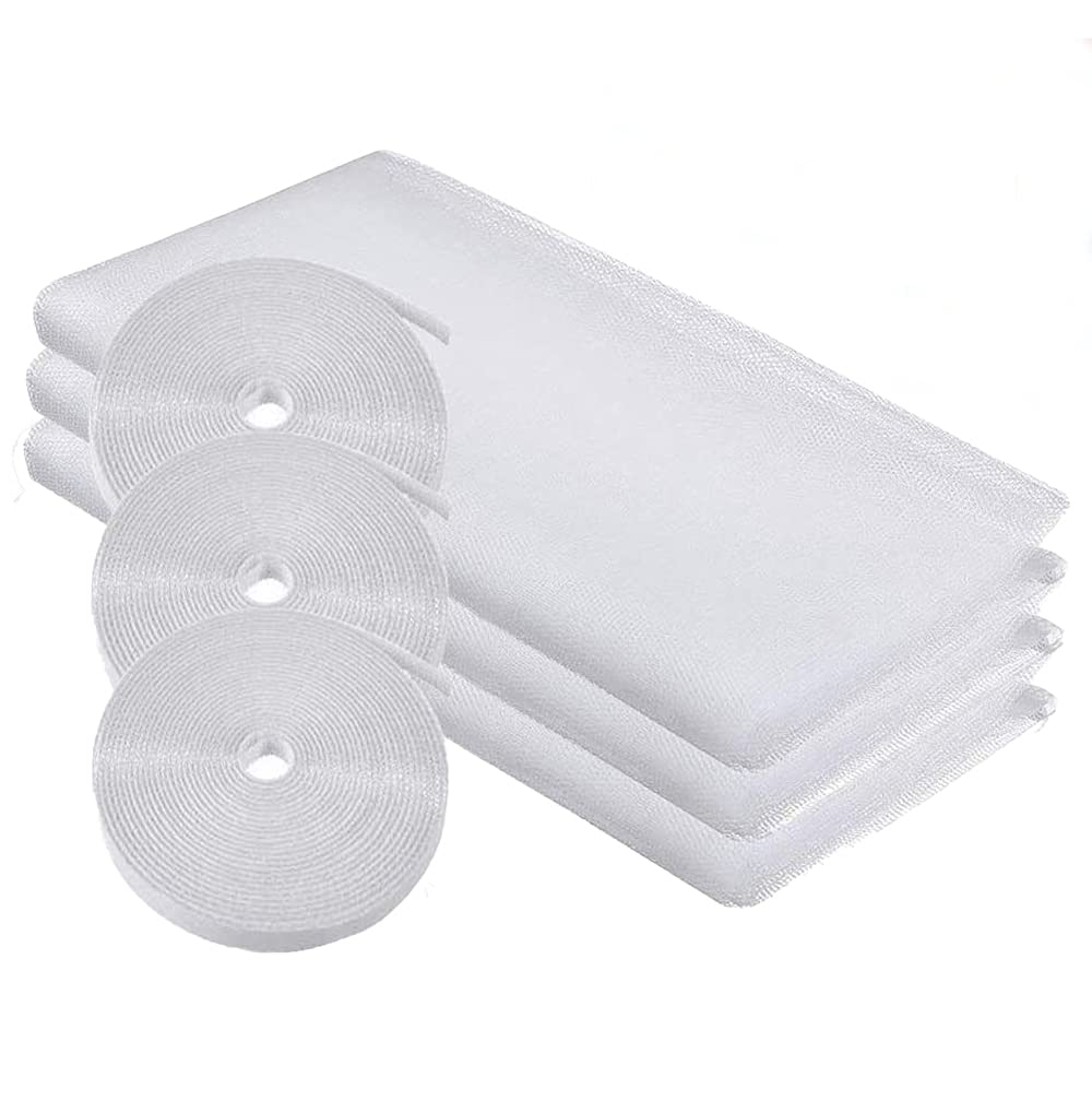 3 Pack DIY Self-Adhesive Mesh Curtain ,Fly Bug Bee Protector Screen 51x59 Inches With 3 Rolls Sticky Tapefitted To Multiple Windows - View #8