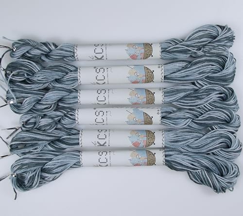 Image of KCS Big skeins of 25 Meters Size 25 Color Variegated Cross Stitch Stranded Threads,6 skeins,53