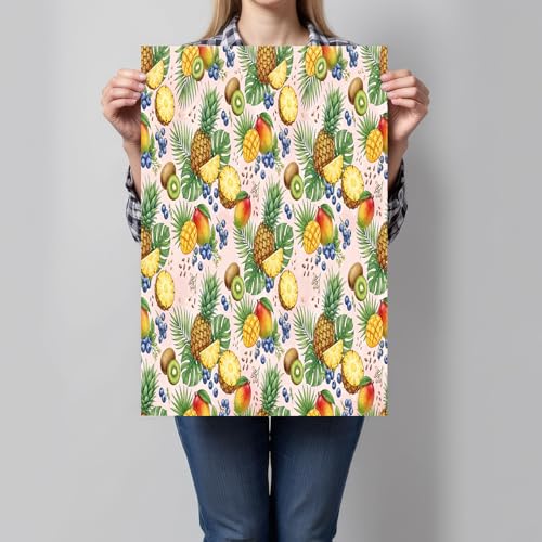 Ananas kiwi fruits tropicaux affiche murale pour sublimer votre chambre