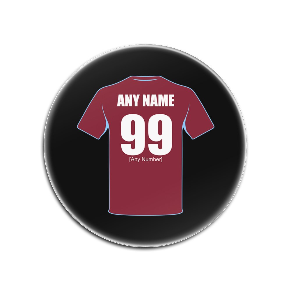 Personalised Gift - The Clarets Glass Round Coasters (Football Club Design Theme, Colour Options) - Any Name/Message on Your Unique Mat Pad
