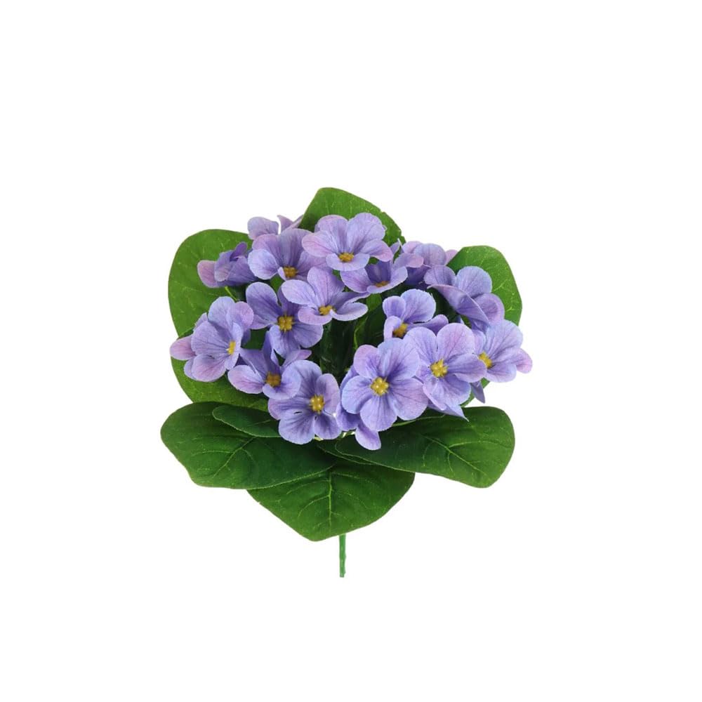FloristryWarehouse Faux Silk African Violet Flower Bush 18cm/7 Inches Tall Lilac
