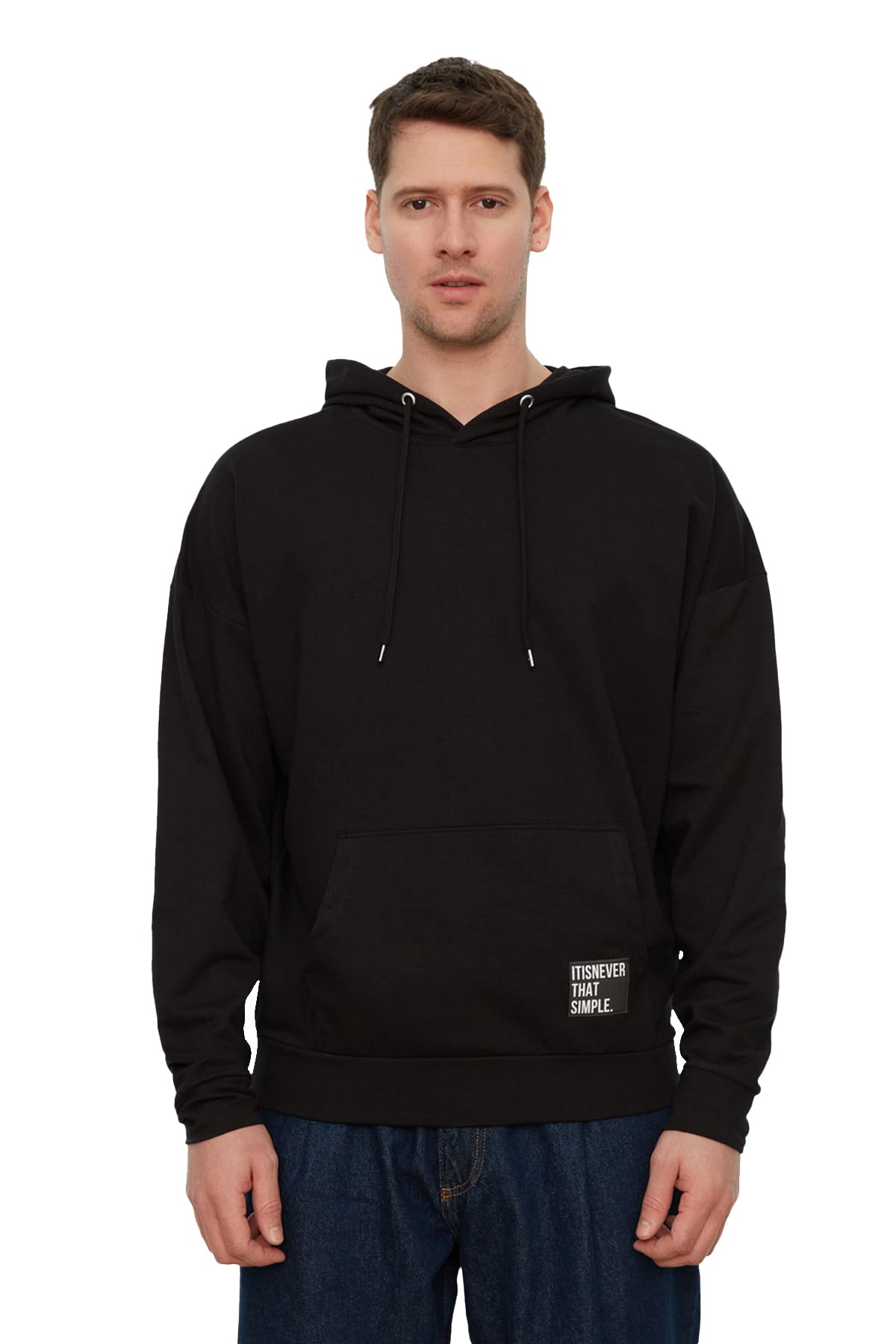 Trendyol Sudaderas De L/42/14 Negro Hombre Mediano
