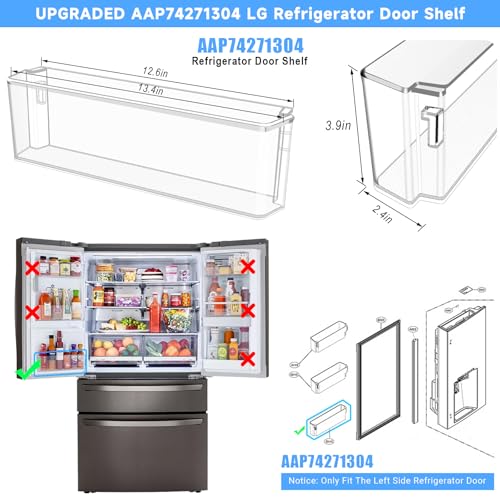 Image of UPGRADED AAP74271304 Refrigerator Door Bin Compatible with LG Refrigerator Door Shelf Parts AAP74271304 LRMDS3006S LRMVC2306D LRMDC2306D LRMDC2306S LG Fridge Door Basket Replacement Door Shelves