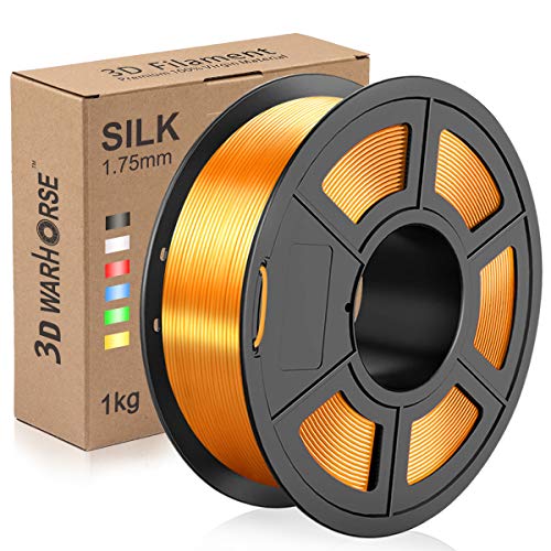 Silk PLA Plus Filament, 1.75mm 3D Printer Filament, Shiny Metallic Silk PLA+ 3D Printing 1KG Spool, Dimensional Accuracy +/- 0.02mm, Brass