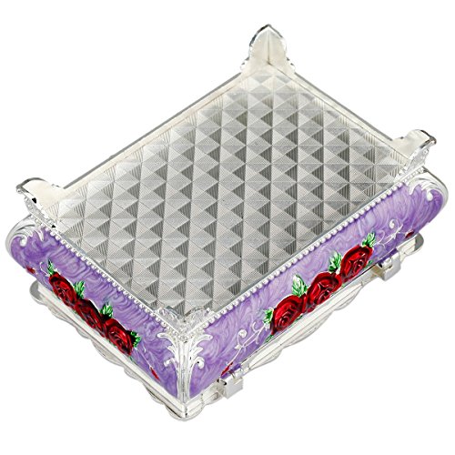 Sunyik Vintage Enameled Rectangular Decorative Collectible Jewelry Trinket Box For Women,Purple Castle #TOP3