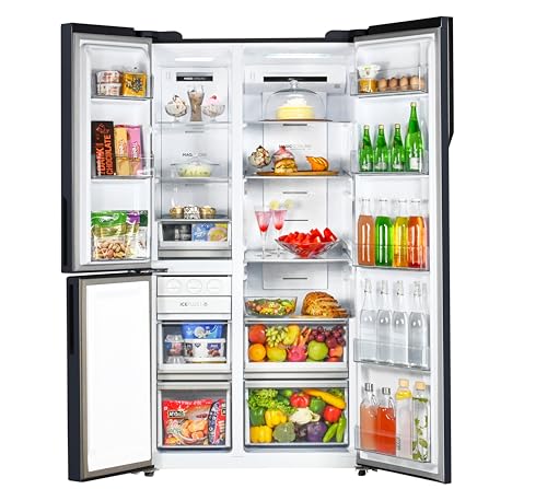Image of Haier 598 L, 3 Star, 83% Convertible Fridge Space, Expert Inverter, Frost Free, Side by Side Refrigerator, (HRT-683GK-1, Graphite Black)
