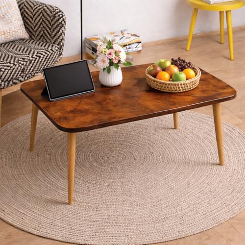 Image of Rectangular Modern Coffee Tables Modern Nesting Table Nightstand and Accent Tables Stacking Side Table for Living RoomEnd Tables Easy Assembly (Brown)