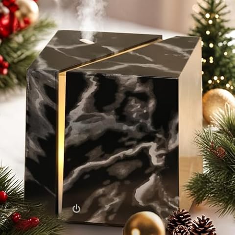 Essential Oil Diffuser Air Mist Small, Diffuser Light Humidifier 3 in 1, Aroma Desk Diffuser for Home Bedroom Bathroom Office, 200ml Mini Oil Machine, for Women Men Mom, Black Cover