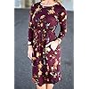 ZESICA-Womens-Long-Sleeve-Floral-Pockets-Casual-Swing-Pleated-T-Shirt-Dress ZESICA Women's Long Sleeve Floral Pockets Casual Swing Pleated T-shirt Dress,Small,Burgundy Burgundy Small