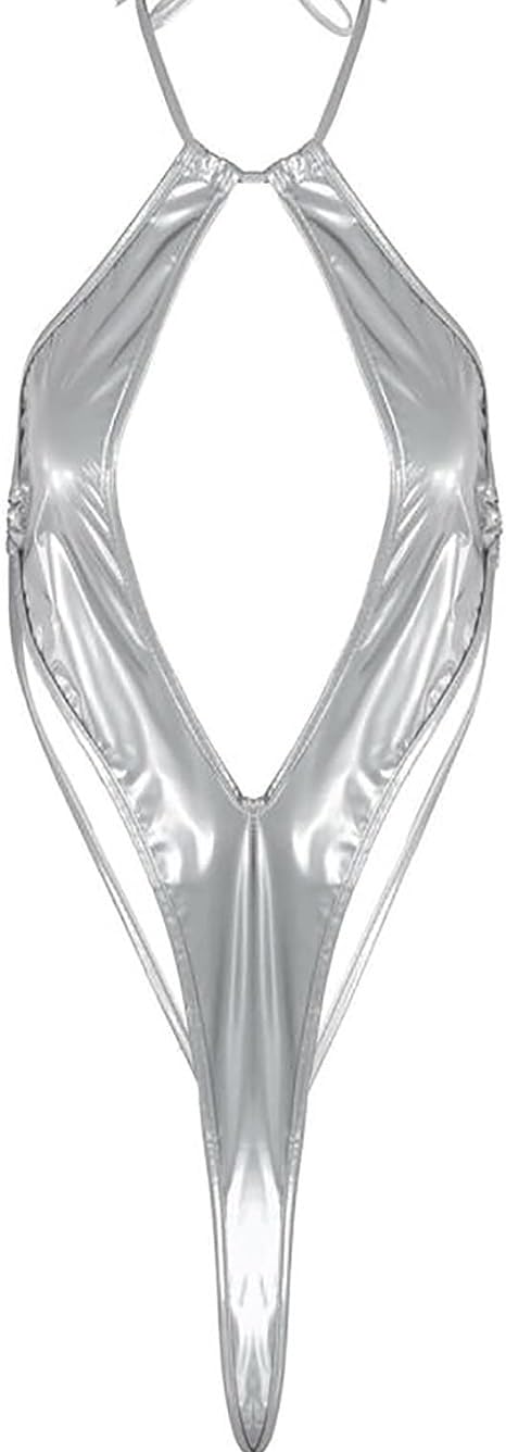 m.a.1 Women's Black Halter Neck One-Piece Swimsuit with Deep V-Cut, Tie Back-picture-43