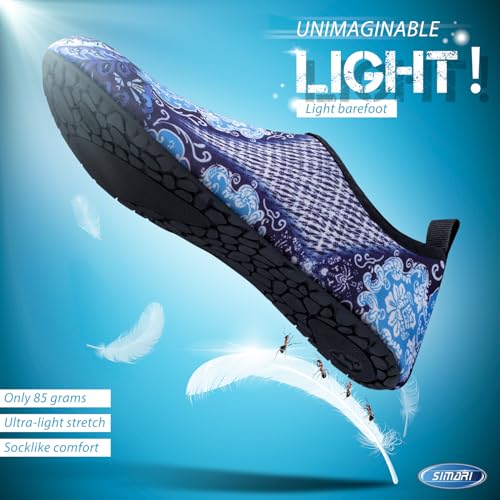 Image of SIMARI Water Shoes for Women Men Swim Aqua Socks Beach Pool Essentials Barefoot Surf River Boat Kayak Sea Yoga Sand Exercise Sport Accessories Breathable Quick-Dry Adult Youth Kid Size SWS001