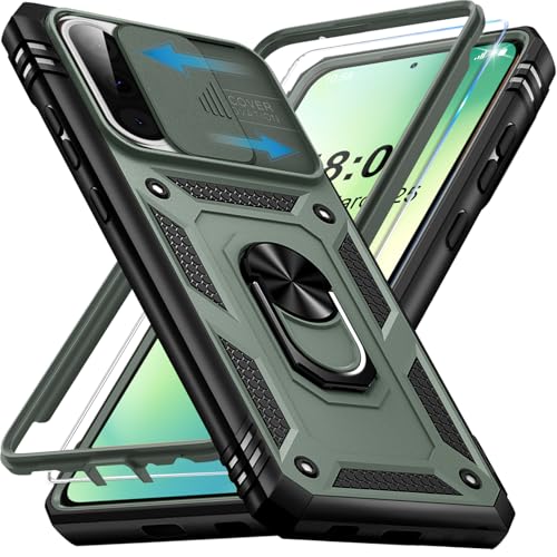 Coque Samsung Galaxy A56 5G antichoc blindée vert militaire avec vitre écran intégrée