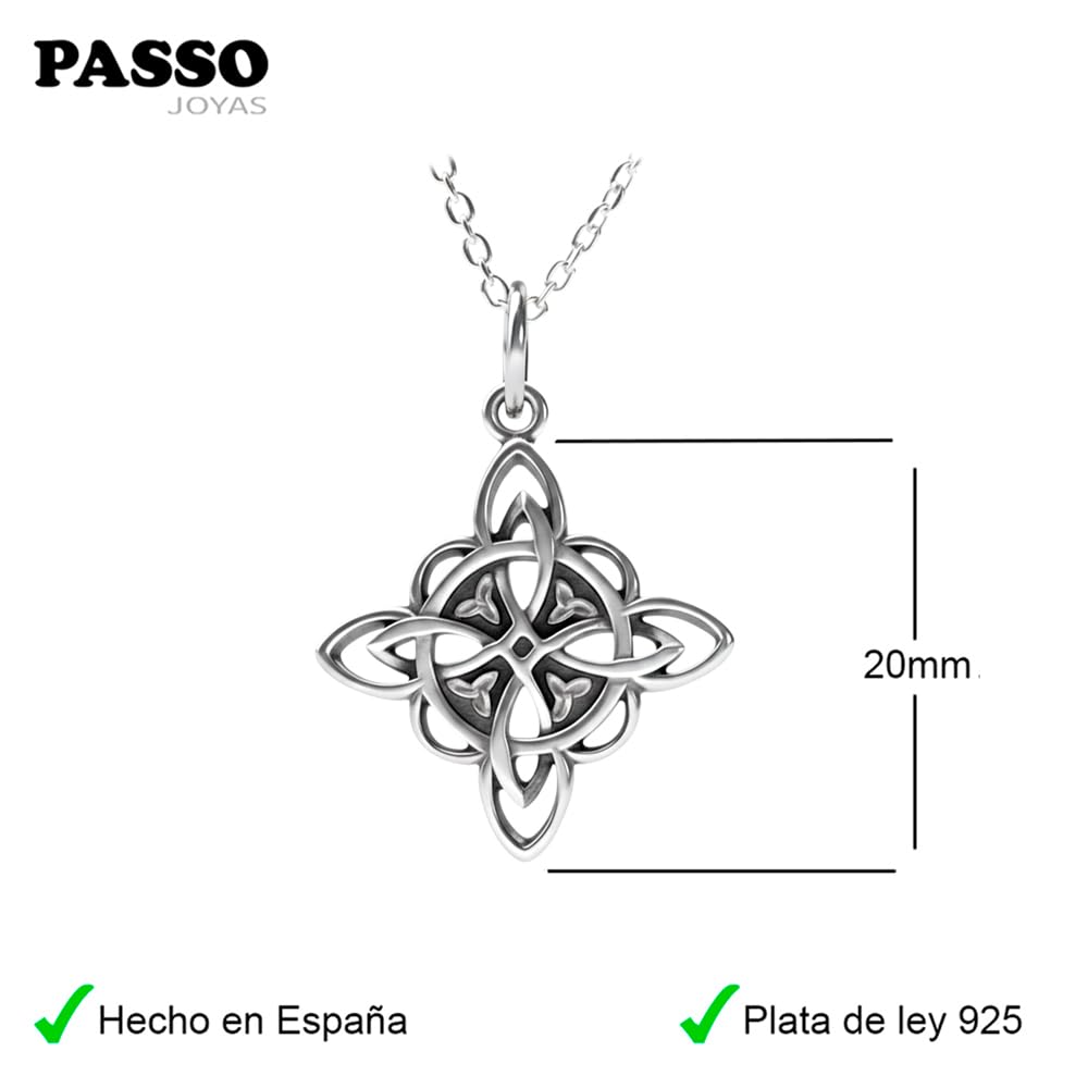 Passo Colgante Nudo de Bruja Plata de Ley 925 - Ideales como Amuletos de la Suerte y Proteccion - Estos regalos originales para mujer se envían en una cajita Hand Made