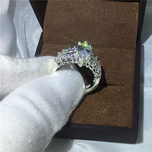 RinG★ ZX Luxury Jewelry Marquise Cut 5ct Diamond Cz 925 Sterling Silver
