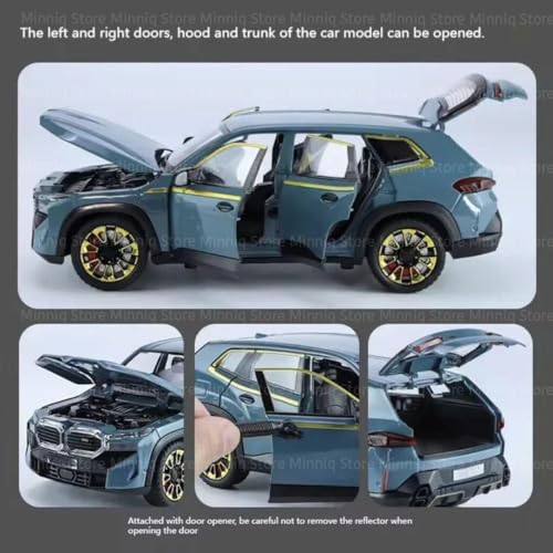 Image of 1:24 B-M-W XM Diecast Metal Pull Back Car with 6 Openable Doors with Sound and Light Toy Decoration car Best Gift Toys for Kids (1:24 B-M-W XM - Blue)